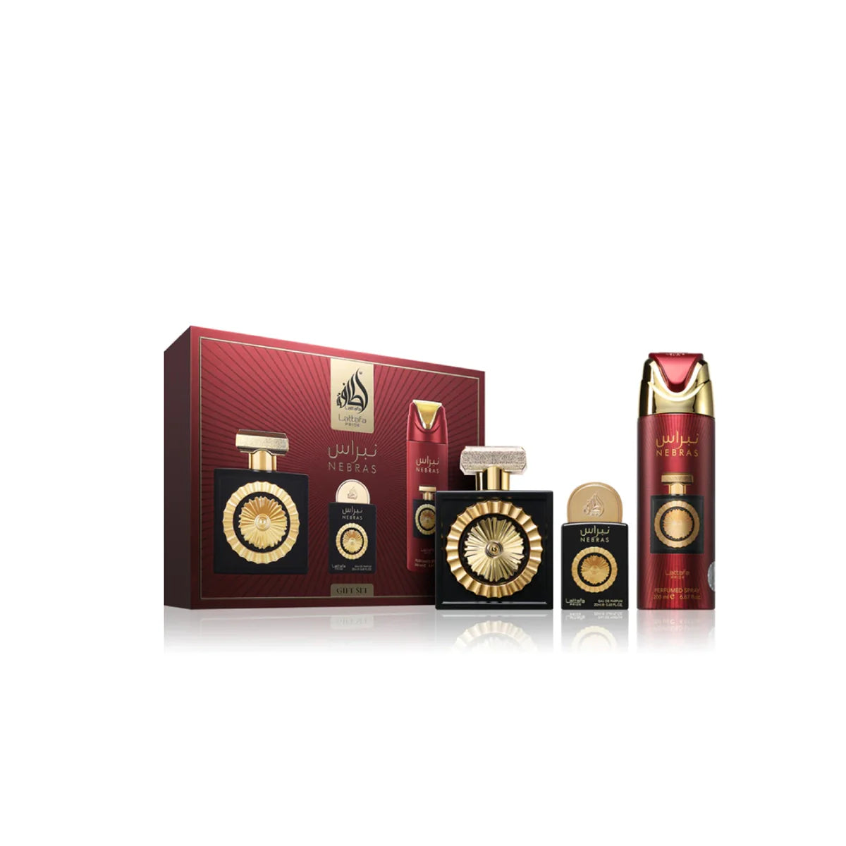 Lattafa Pride Nebras Giftset EDP 100ml + 20ml + Deodorant 200ml Unisex Fragnance